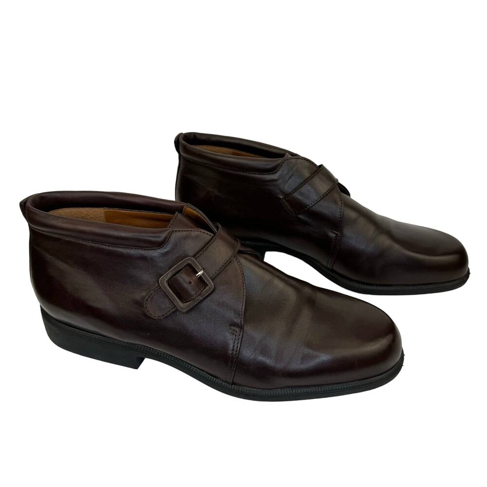 EASY SPIRIT Brown Leather‎ Front Buckle Lightweight Dress Shoes 9.5 Classic